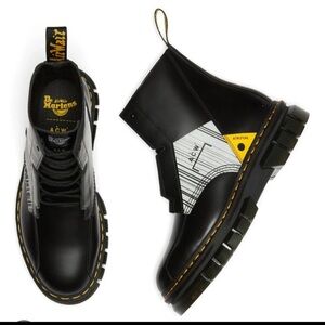 Dr. Martens X ~ A Cold-Wall Rikard Black and Yellow Graphic Boots
